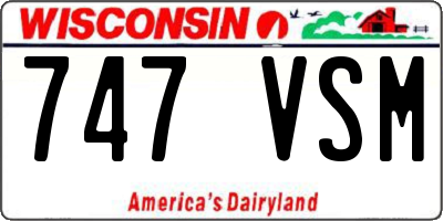 WI license plate 747VSM