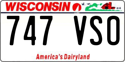 WI license plate 747VSO