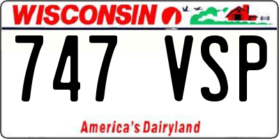 WI license plate 747VSP