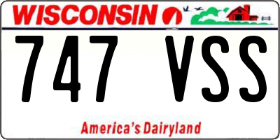 WI license plate 747VSS