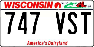 WI license plate 747VST