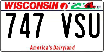 WI license plate 747VSU