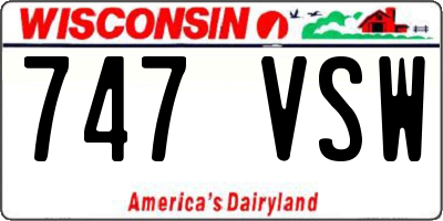 WI license plate 747VSW
