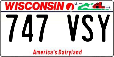 WI license plate 747VSY