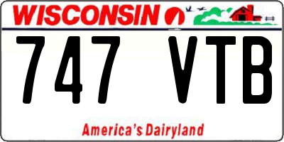 WI license plate 747VTB