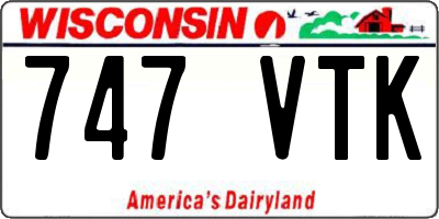 WI license plate 747VTK