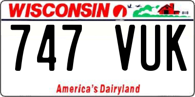 WI license plate 747VUK