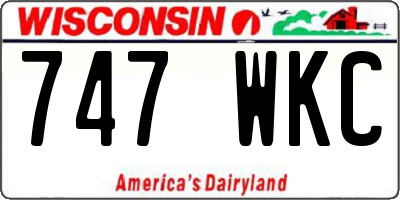 WI license plate 747WKC
