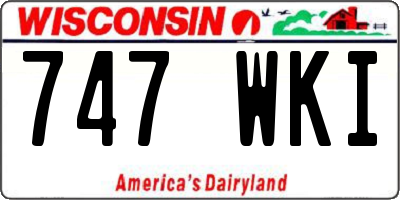 WI license plate 747WKI