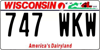 WI license plate 747WKW