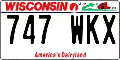 WI license plate 747WKX