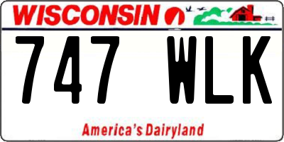 WI license plate 747WLK
