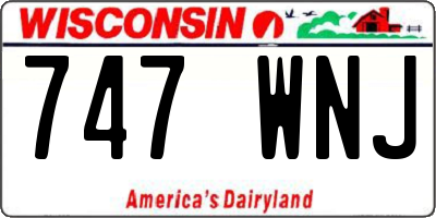 WI license plate 747WNJ