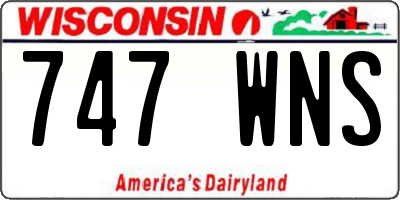 WI license plate 747WNS