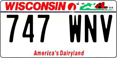 WI license plate 747WNV