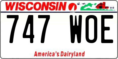 WI license plate 747WOE