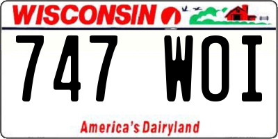 WI license plate 747WOI