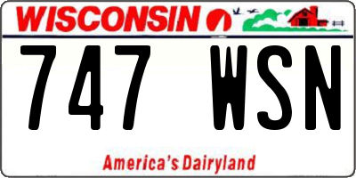 WI license plate 747WSN