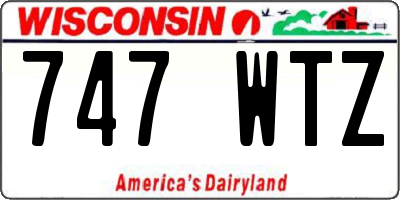 WI license plate 747WTZ