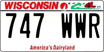 WI license plate 747WWR