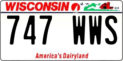 WI license plate 747WWS