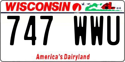 WI license plate 747WWU