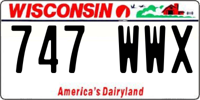 WI license plate 747WWX