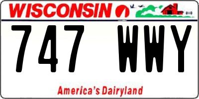 WI license plate 747WWY
