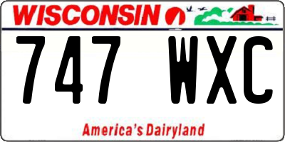 WI license plate 747WXC