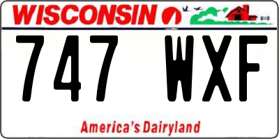 WI license plate 747WXF
