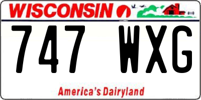 WI license plate 747WXG