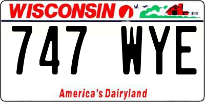 WI license plate 747WYE