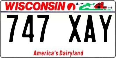 WI license plate 747XAY