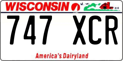 WI license plate 747XCR
