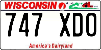 WI license plate 747XDO