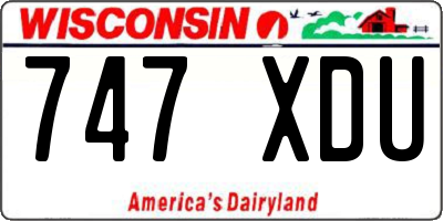WI license plate 747XDU