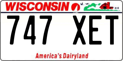 WI license plate 747XET