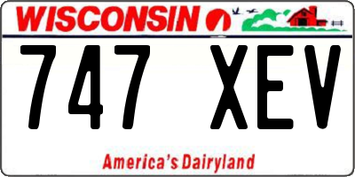WI license plate 747XEV