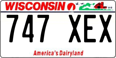 WI license plate 747XEX