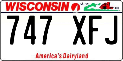 WI license plate 747XFJ