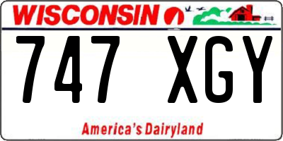 WI license plate 747XGY