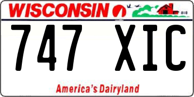 WI license plate 747XIC