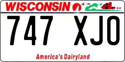 WI license plate 747XJO