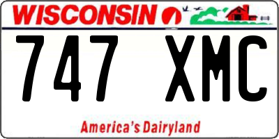WI license plate 747XMC