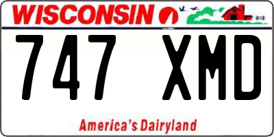 WI license plate 747XMD