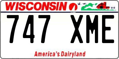 WI license plate 747XME