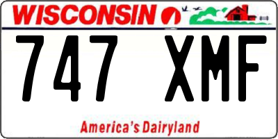 WI license plate 747XMF