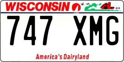 WI license plate 747XMG