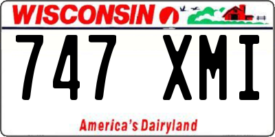 WI license plate 747XMI