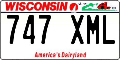 WI license plate 747XML